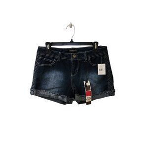 Freestyle Revolution Midi Jean Shorts Dark Wash Size 11 Cuffed Low Rise NWT
